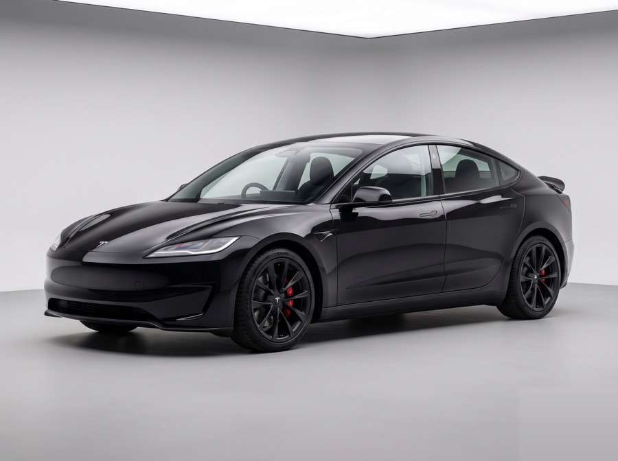 Tesla Model 3 Performance v černé barvě